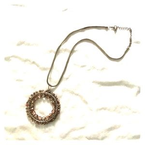 Wire and Gem Pendant Necklace